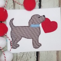 Dog with Heart Applique Design